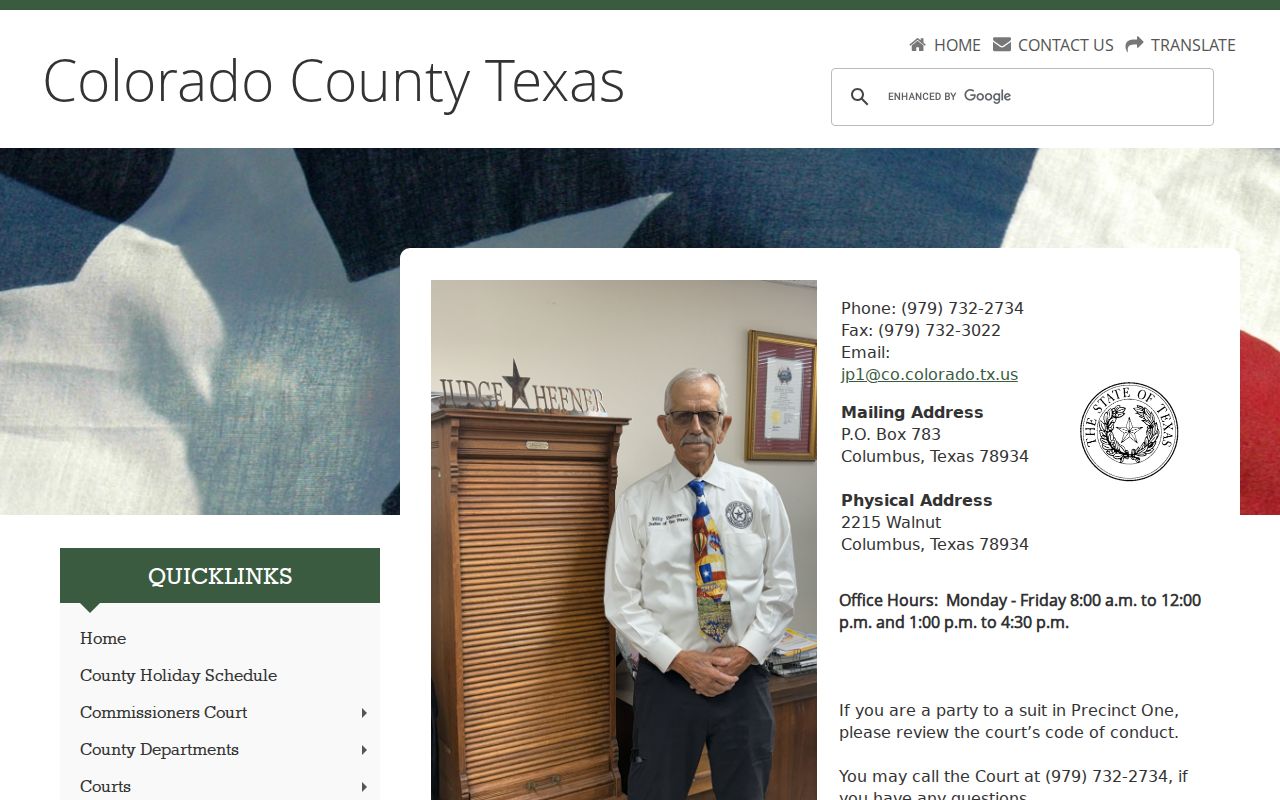Colorado County bench warrants: JP1 Columbus location, hours, and payment information