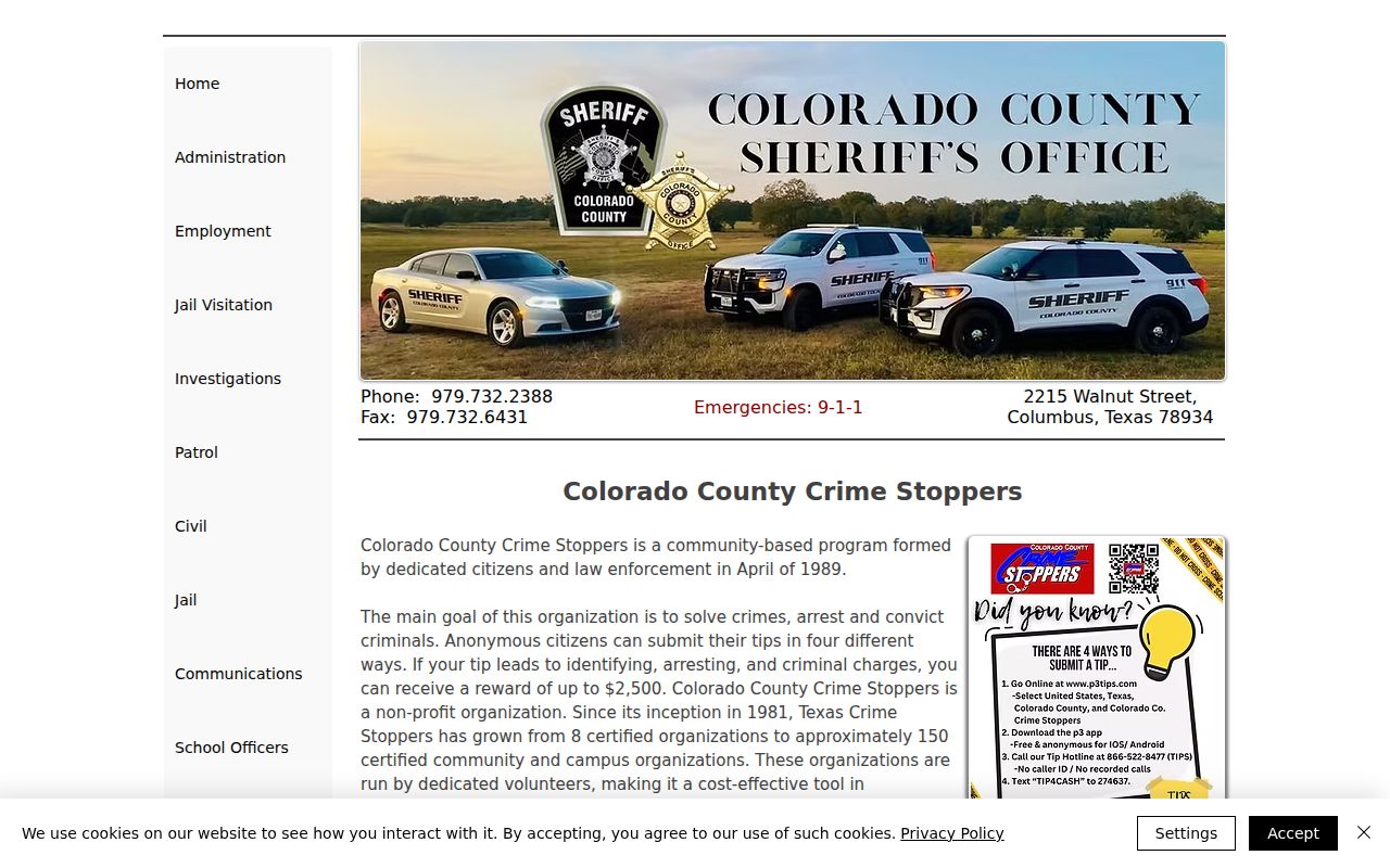 Colorado County warrant tips: Crime Stoppers reporting routes and reward information