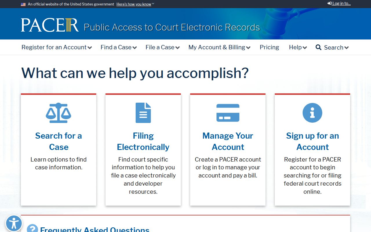 Colorado County arrest warrant records: federal docket access landing page